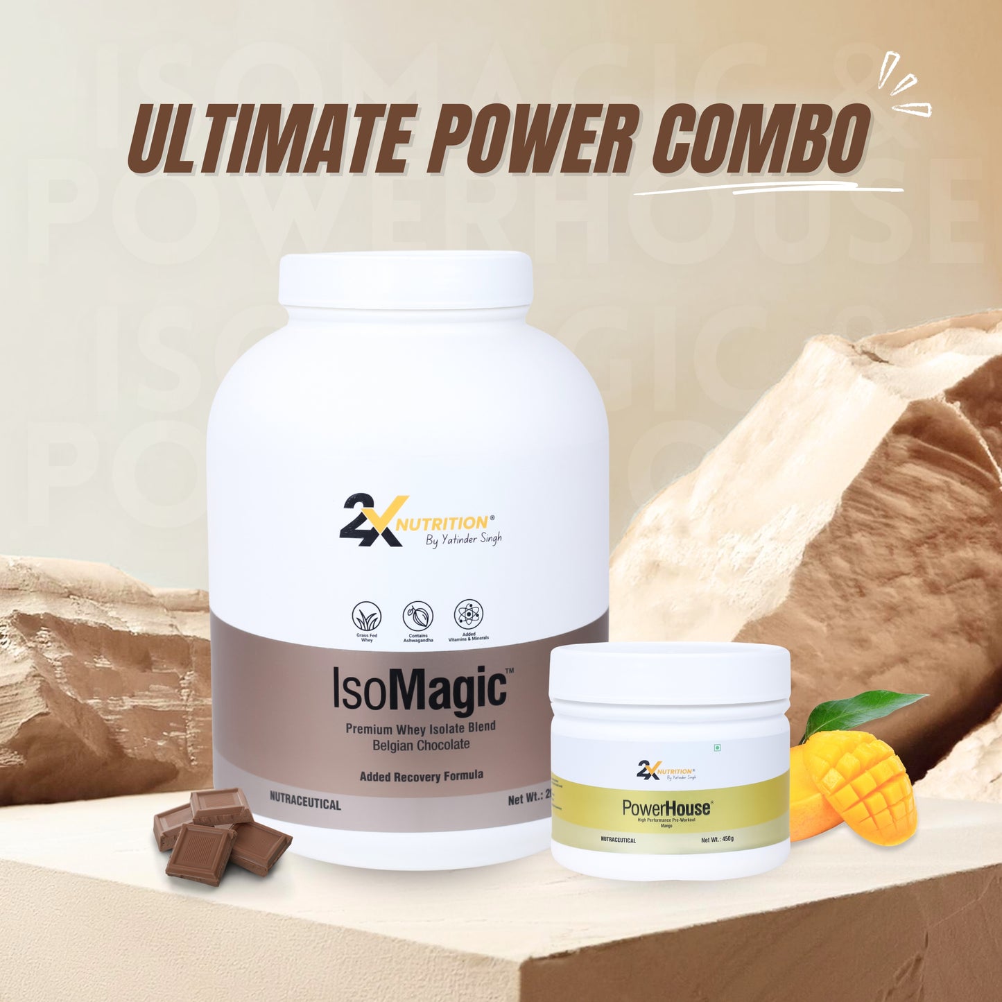 Ultimate Power Combo - IsoMagic(Belgian Chocolate 2kg) + PowerHouse
