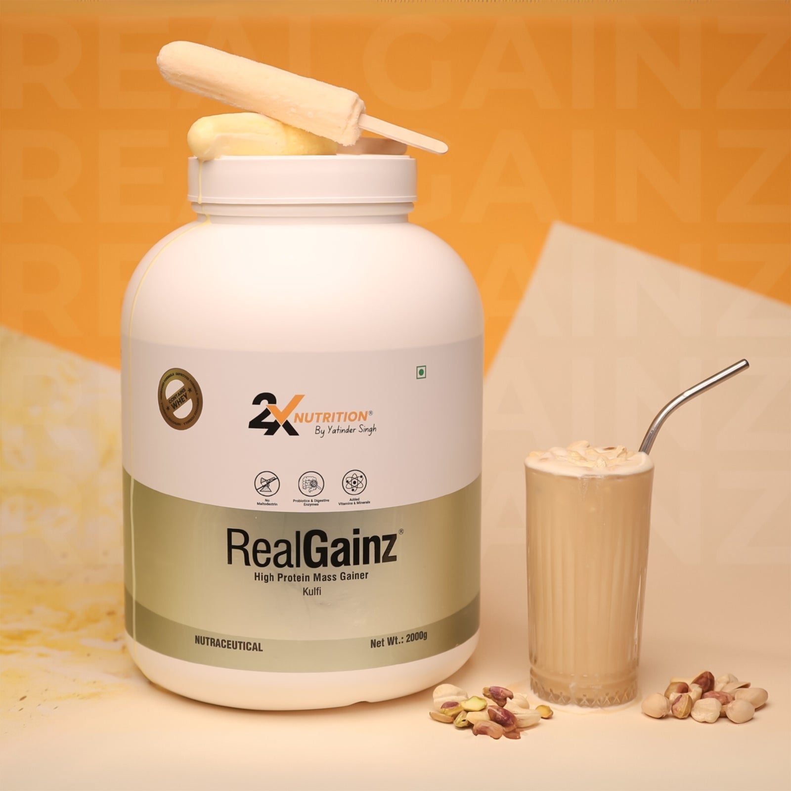 RealGainz (Kulfi- 2kg) - 2X Nutrition