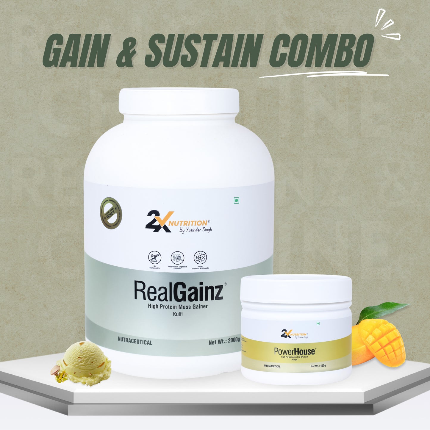 Gain & Sustain Combo - RealGainz(Kulfi 2kg) + PowerHouse