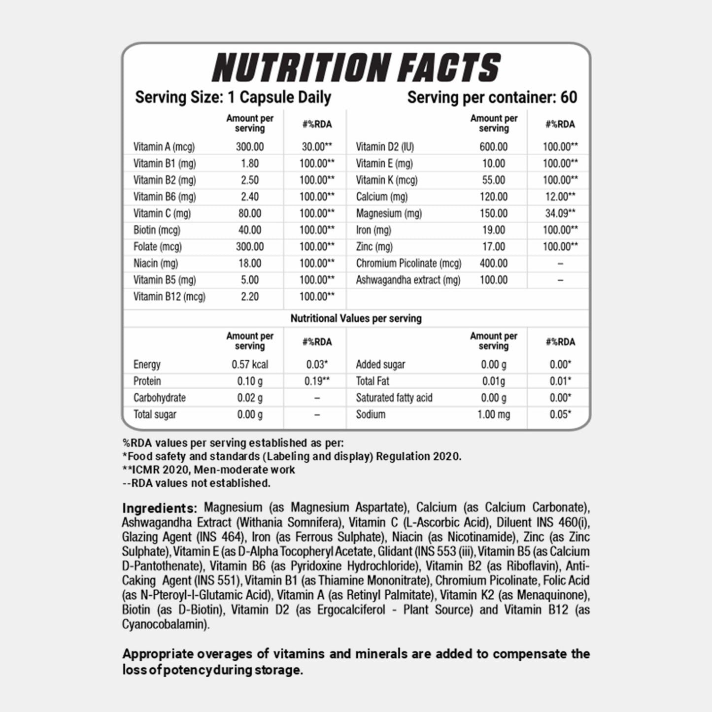 Vitammune, Multivitamins & minerals Capsule - 2X Nutrition