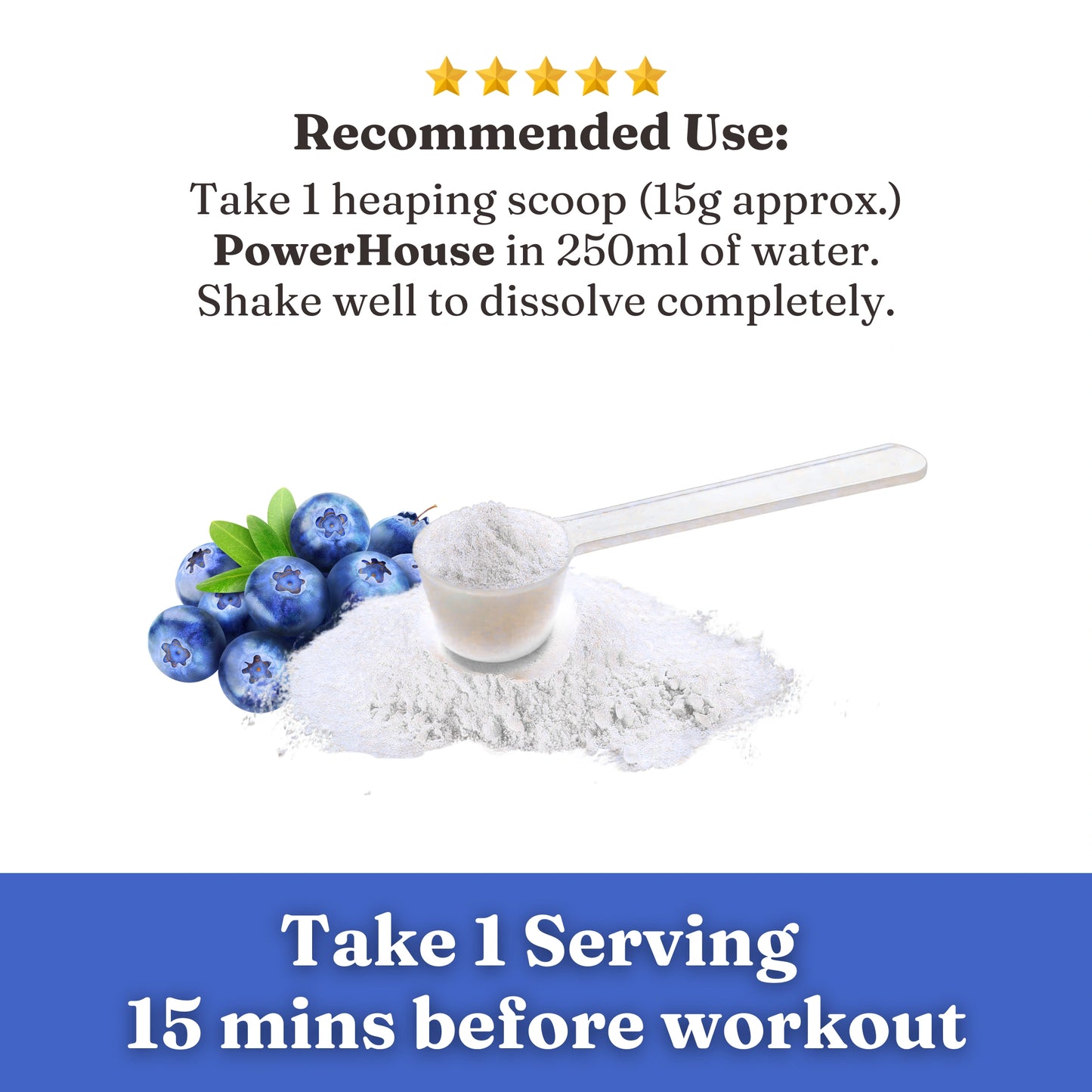 PowerHouse, High-performance Pre-workout (Blueberry- 450g)