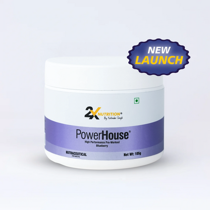 PowerHouse high performance pre workout supplement blueberry flavor by 2X Nutrition